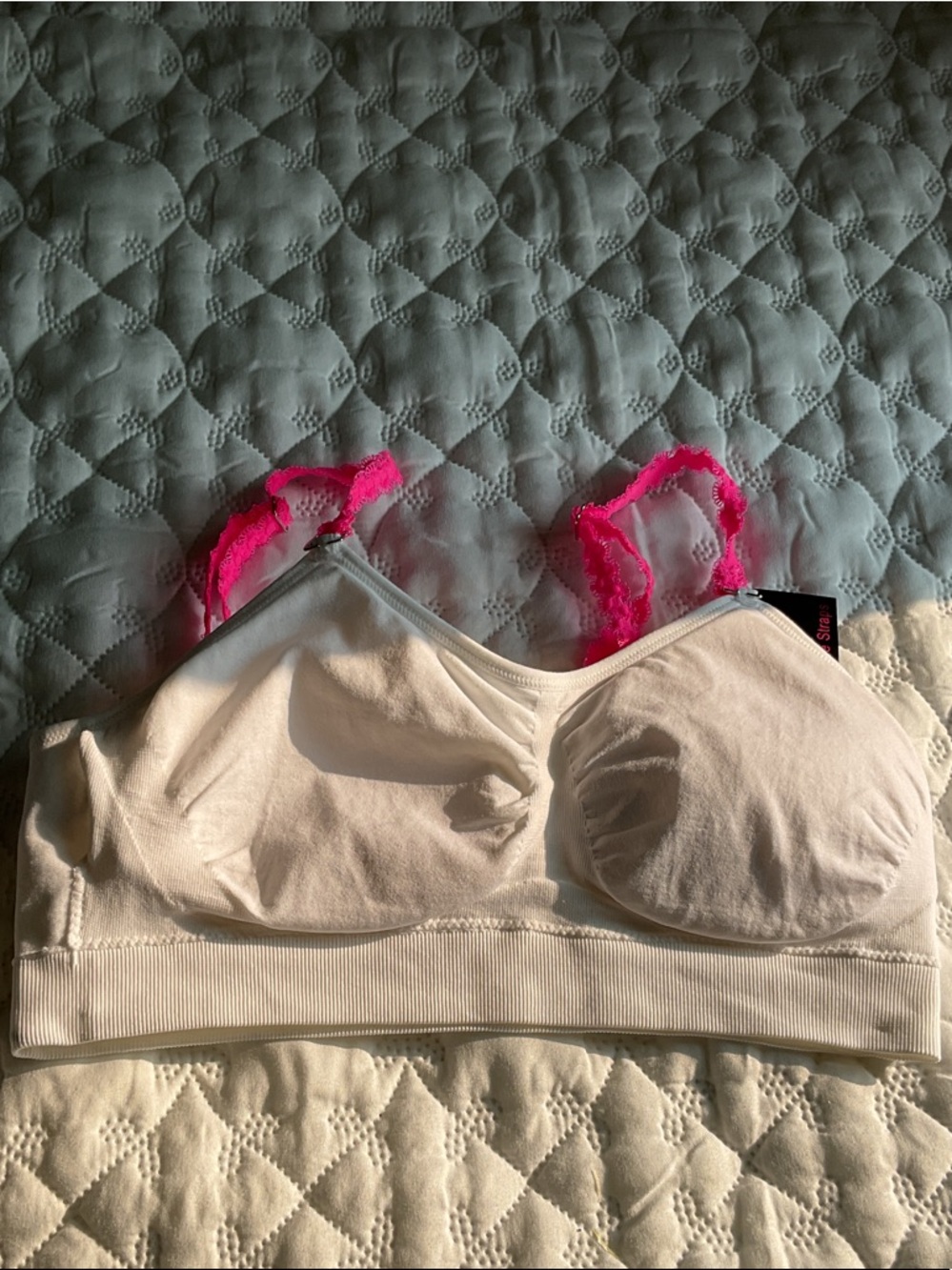 Bralette with Hot Pink Lace Straps - Picture 4 of 5
